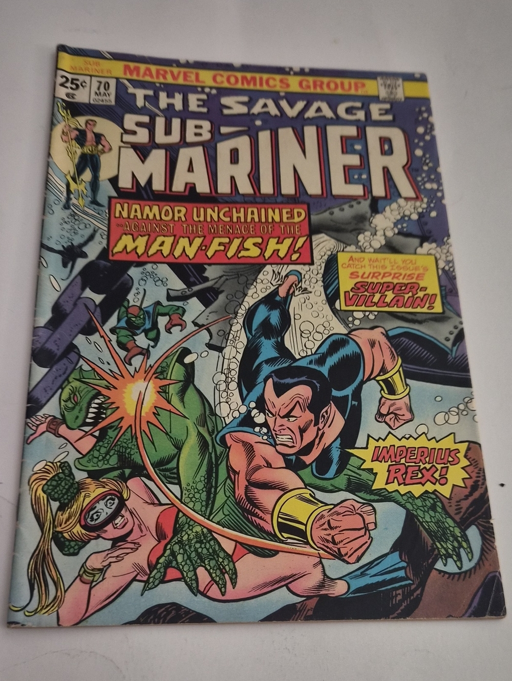1974 The Savage Sub-Mariner Comic Book - Blue, Red, Green Cover